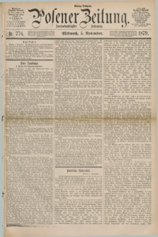 Posener Zeitung. Jg.82 [i.e.86], Nr. 776 (5 November 1879) - Mittag=Ausgabe.