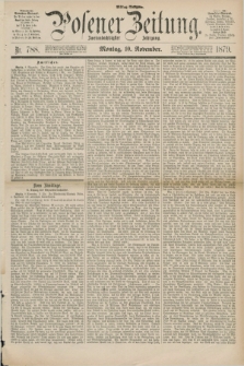 Posener Zeitung. Jg.82 [i.e.86], Nr. 788 (10 November 1879) - Mittag=Ausgabe.