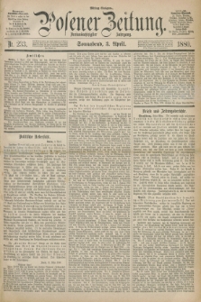 Posener Zeitung. Jg.83 [i.e.87], Nr. 233 (3 April 1880) - Mittag=Ausgabe.