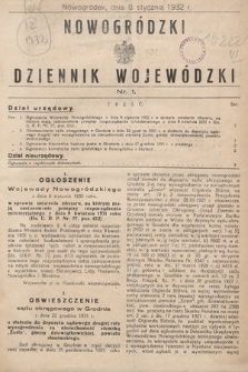 Nowogródzki Dziennik Wojewódzki. 1932, nr 1