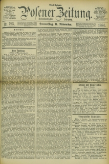 Posener Zeitung. Jg.83 [i.e.87], Nr. 795 (11 November 1880) - Abend=Ausgabe.