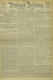 Posener Zeitung. Jg.83 [i.e.87], Nr. 917 (30 Dezember 1880) - Mittag=Ausgabe.
