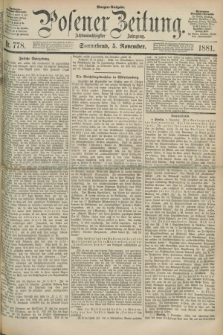 Posener Zeitung. Jg.88, Nr. 778 (5 November 1881) - Morgen=Ausgabe.