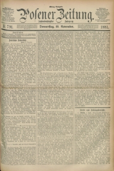 Posener Zeitung. Jg.88, Nr. 791 (10 November 1881) - Mittag=Ausgabe.