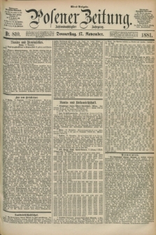 Posener Zeitung. Jg.88, Nr. 810 (17 November 1881) - Abend Ausgabe.
