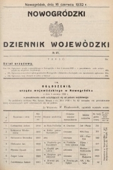 Nowogródzki Dziennik Wojewódzki. 1932, nr 27