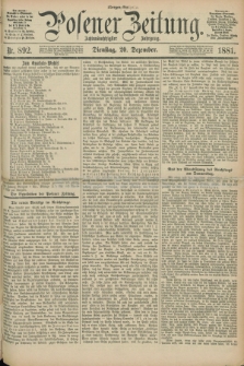 Posener Zeitung. Jg.88, Nr. 892 (20 Dezember 1881) - Morgen=Ausgabe.