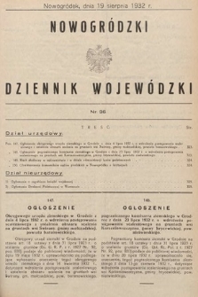 Nowogródzki Dziennik Wojewódzki. 1932, nr 36