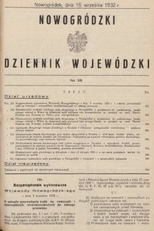 Nowogródzki Dziennik Wojewódzki. 1932, nr 38