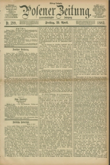 Posener Zeitung. Jg.89, Nr. 299 (28 April 1882) - Mittag=Ausgabe.