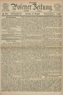 Posener Zeitung. Jg.90, Nr. 592 (24 August 1883) - Mittag=Ausgabe.
