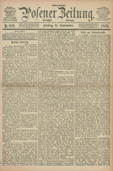 Posener Zeitung. Jg.90, Nr. 646 (14 September 1883) - Mittag=Ausgabe.