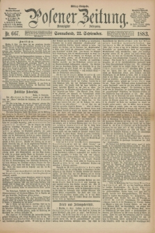 Posener Zeitung. Jg.90, Nr. 667 (22 September 1883) - Mittag=Ausgabe.