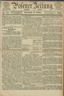 Posener Zeitung. Jg.90, Nr. 756 (27 Oktober 1883) - Morgen=Ausgabe.