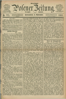 Posener Zeitung. Jg.90, Nr. 775 (3 November 1883) - Mittag=Ausgabe.