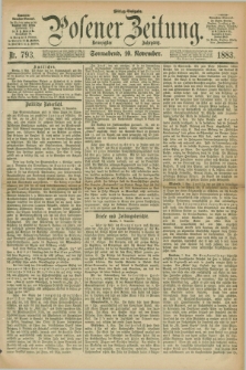 Posener Zeitung. Jg.90, Nr. 793 (10 November 1883) - Mittag=Ausgabe.
