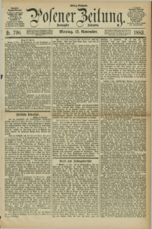 Posener Zeitung. Jg.90, Nr. 796 (12 November 1883) - Mittag=Ausgabe.