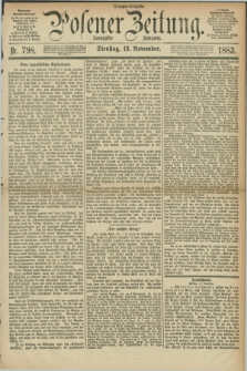 Posener Zeitung. Jg.90, Nr. 798 (13 November 1883) - Morgen=Ausgabe.