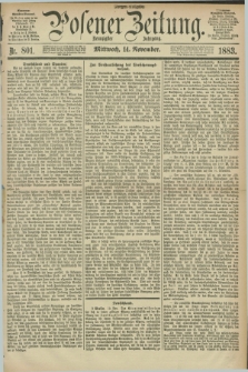Posener Zeitung. Jg.90, Nr. 801 (14 November 1883) - Morgen=Ausgabe.
