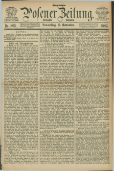 Posener Zeitung. Jg.90, Nr. 805 (15 November 1883) - Mittag=Ausgabe.
