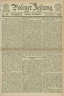Posener Zeitung. Jg.90, Nr. 816 (20 November 1883) - Morgen=Ausgabe.