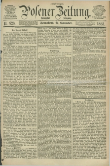 Posener Zeitung. Jg.90, Nr. 828 (24 November 1883) - Morgen=Ausgabe.