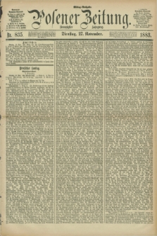 Posener Zeitung. Jg.90, Nr. 835 (27 November 1883) - Mittag=Ausgabe.