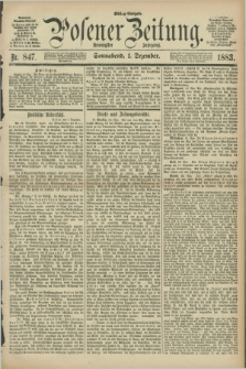 Posener Zeitung. Jg.90, Nr. 847 (1 Dezember 1883) - Mittag=Ausgabe.