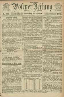 Posener Zeitung. Jg.90, Nr. 894 (20 Dezember 1883) - Morgen=Ausgabe.