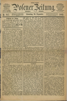Posener Zeitung. Jg.90, Nr. 915 (30 Dezember 1883) - Morgen=Ausgabe. + dod.