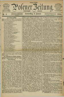 Posener Zeitung. Jg.91, Nr. 4 (3 Januar 1884) - Morgen=Ausgabe.
