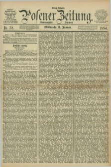 Posener Zeitung. Jg.91, Nr. 38 (16 Januar 1884) - Mittag=Ausgabe.