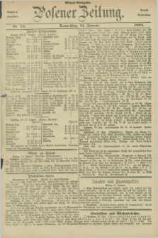 Posener Zeitung. Jg.91, Nr. 78 (31 Januar 1884) - Abend=Ausgabe.