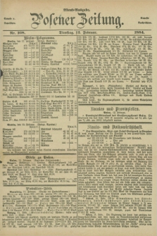 Posener Zeitung. Jg.91, Nr. 108 (12 Februar 1884) - Abend=Ausgabe.