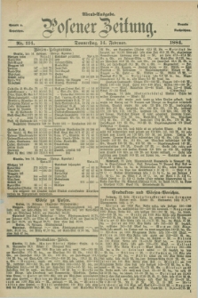 Posener Zeitung. Jg.91, Nr. 114 (14 Februar 1884) - Abend=Ausgabe.