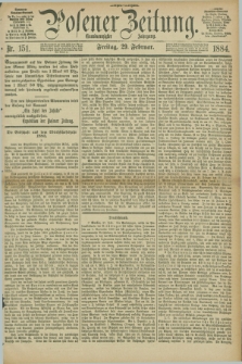 Posener Zeitung. Jg.91, Nr. 151 (29 Februar 1884) - Morgen=Ausgabe.