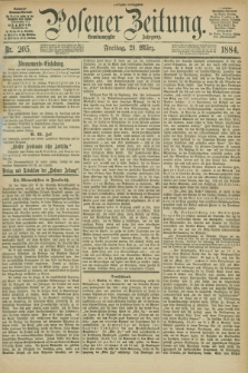 Posener Zeitung. Jg.91, Nr. 205 (21 März 1884) - Morgen=Ausgabe.