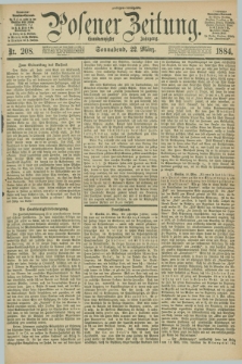 Posener Zeitung. Jg.91, Nr. 208 (22 März 1884) - Morgen=Ausgabe.