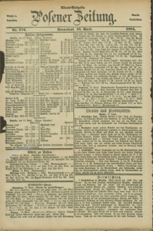 Posener Zeitung. Jg.91, Nr. 276 (19 April 1884) - Abend=Ausgabe.