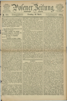 Posener Zeitung. Jg.91, Nr. 298 (29 April 1884) - Morgen=Ausgabe.