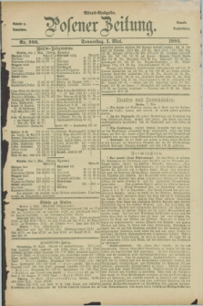 Posener Zeitung. Jg.91, Nr. 306 (1 Mai 1884) - Abend=Ausgabe.