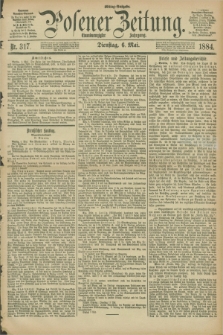 Posener Zeitung. Jg.91, Nr. 317 (6 Mai 1884) - Mittag=Ausgabe.