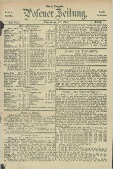 Posener Zeitung. Jg.91, Nr. 345 (17 Mai 1884) - Abend=Ausgabe.