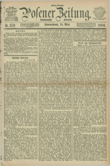 Posener Zeitung. Jg.91, Nr. 359 (24 Mai 1884) - Mittag=Ausgabe.