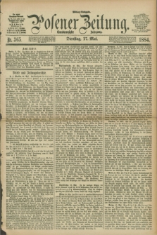Posener Zeitung. Jg.91, Nr. 365 (27 Mai 1884) - Mittag=Ausgabe.