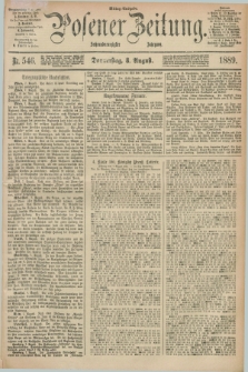 Posener Zeitung. Jg.96, Nr. 546 (8 August 1889) - Mittag=Ausgabe.