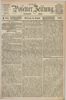 Posener Zeitung. Jg.96, Nr. 562 (14 August 1889) - Abend=Ausgabe.