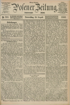 Posener Zeitung. Jg.96, Nr. 599 (29 August 1889) - Morgen=Ausgabe. + dod.