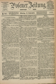 Posener Zeitung. Jg.96, Nr. 645 (16 September 1889) - Mittag=Ausgabe.