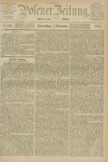 Posener Zeitung. Jg.96, Nr. 781 (7 November 1889) - Abend=Ausgabe.